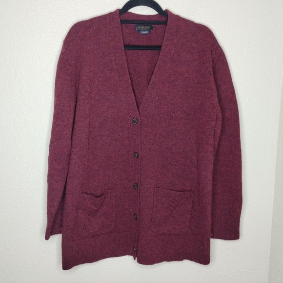 Pendleton Other - Pendleton Burgundy Shetland Wool Cardigan Sweater Men's Size Medium